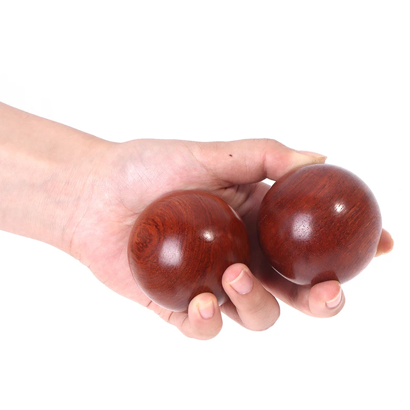 

2pcs Rosewood Antistress Hand Massage Wood Ball Massager Roller Acupressure Lower Bloodpressure Promote Blood Circulation