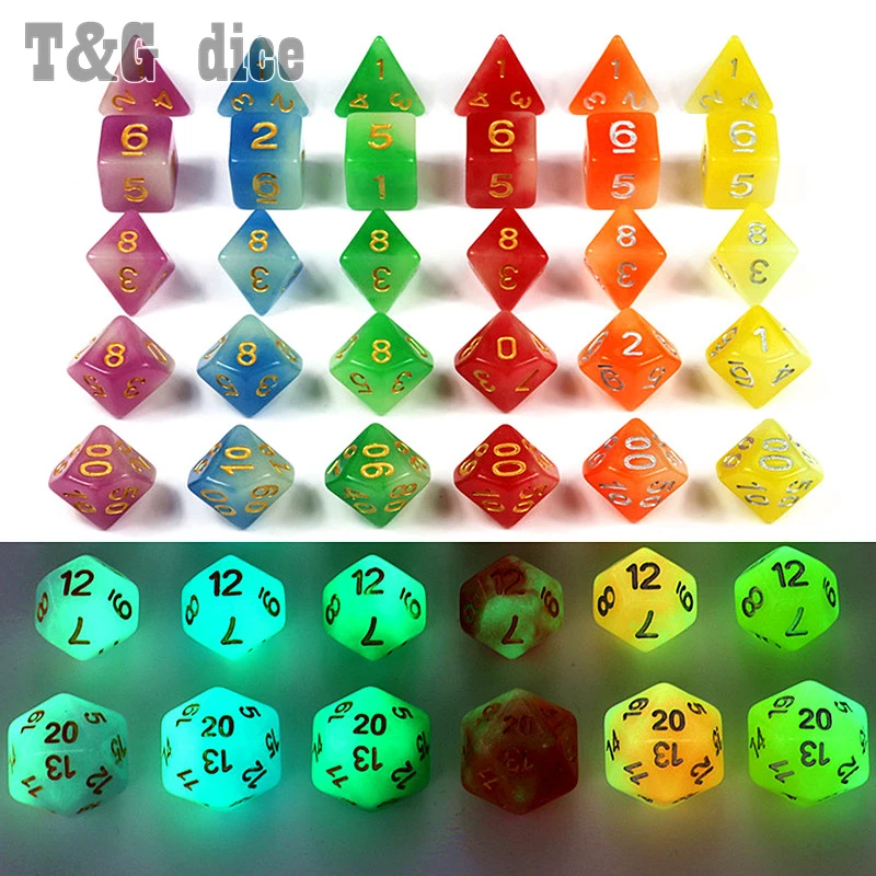 Новое поступление 7 шт./лот высокое качество микс цвет светится в темноте кости