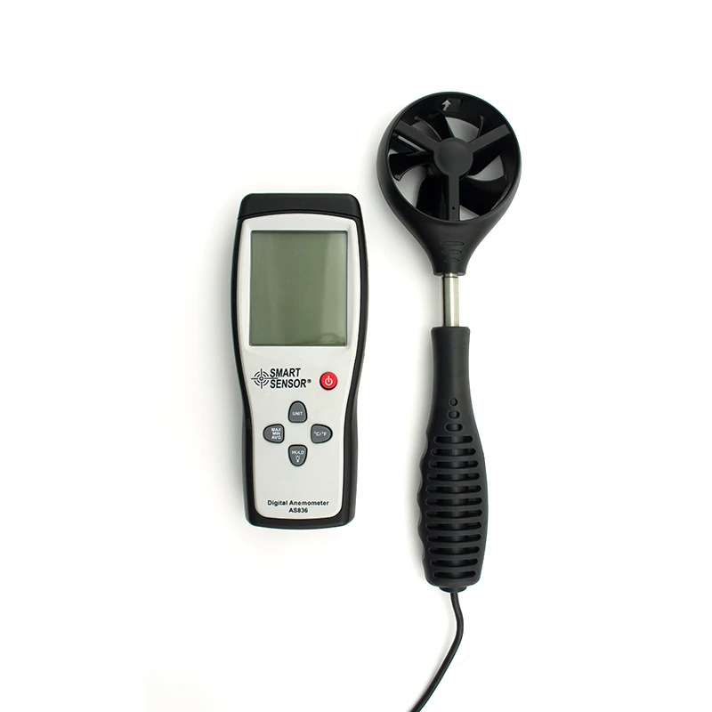 

SMART SENSOR AS836 Digital Air-Flow Gauge Anemometer Original Wind Speed Meter Temperature 0.3-45m/s Anemometer Wind Meter