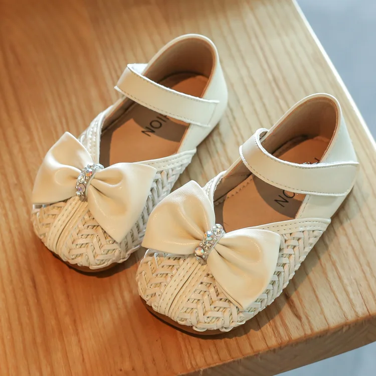 

2020 autumn new Korean fashion children's single shoes retro woven girls casual shoes baby princess shoes for girls