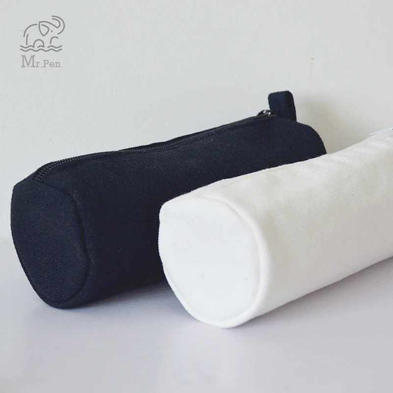 Простой черный белый цвет Карандаш Чехол канцелярские принадлежности для