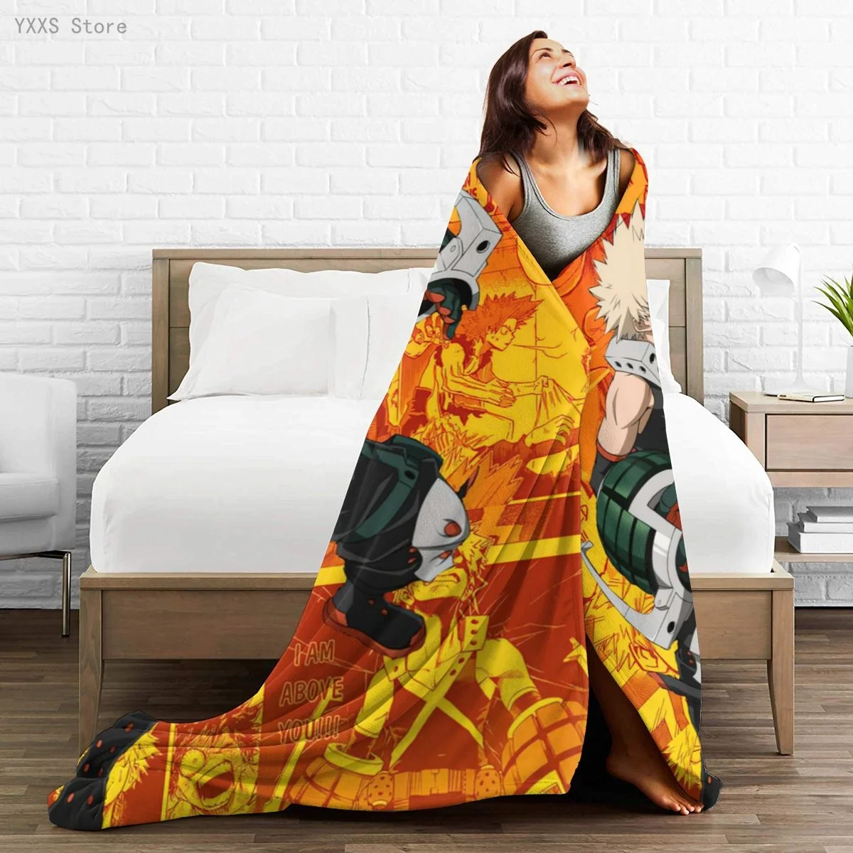 

My Hero Academia 3D Cartoon Sherpa Blanket Warm Super Soft Flannel Office Nap Bedspread Sofa Bedding Plush Quilt Plaids 17887