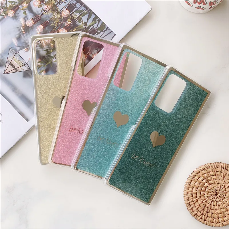 

KONSMART Luxury Case For Samsung Z Fold2 5G IMD Love Glitter Silicone Soft Back Cover For Samsung Galaxy Z Fold2 Phone Case