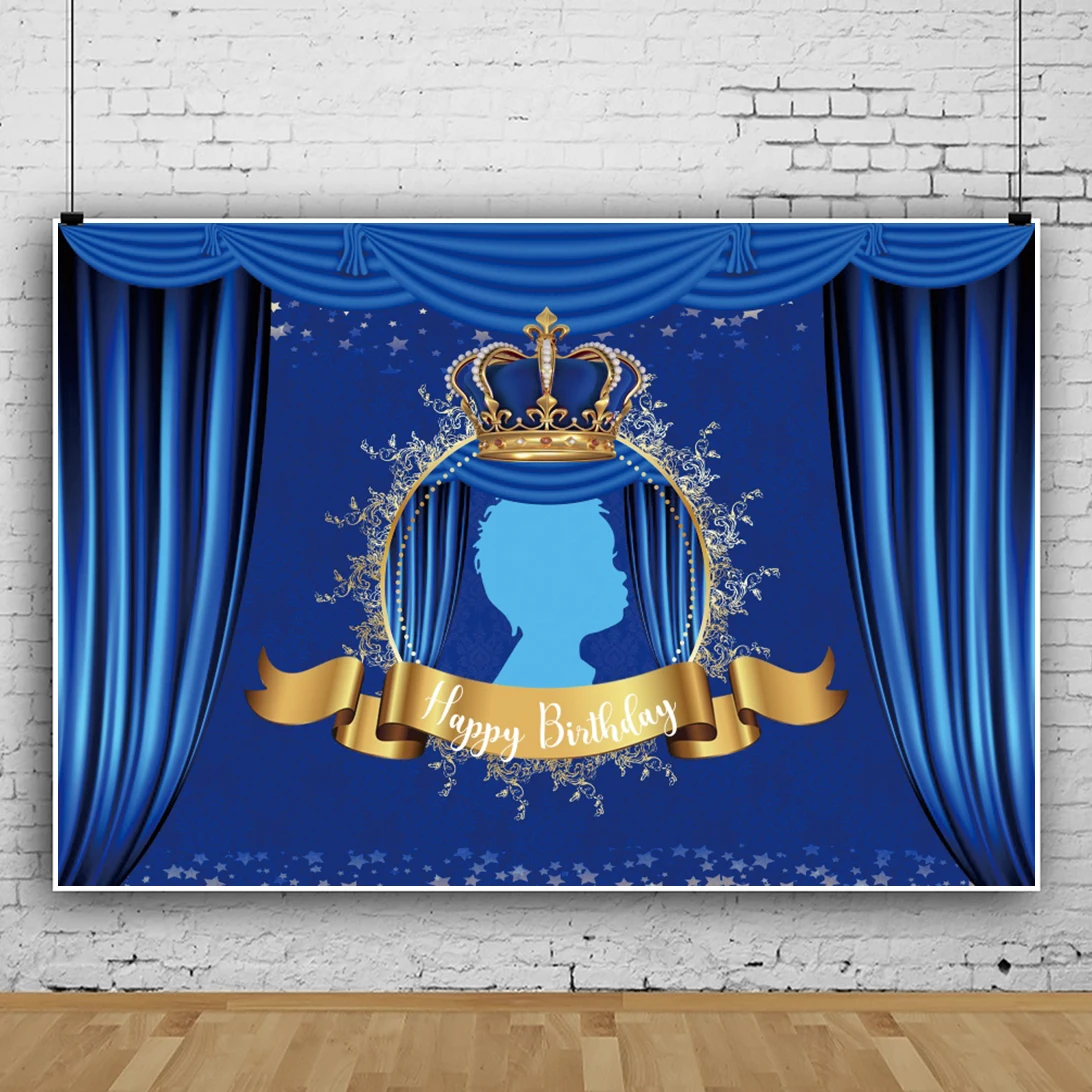 

Laeacco детский портрет Маленького принца персонализированный фон с голубой короной для фотостудии