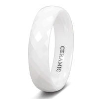 eamti new white ceramic rings for women men 46mm hand cut fashion ring for female unique design jewelry wedding band shiny