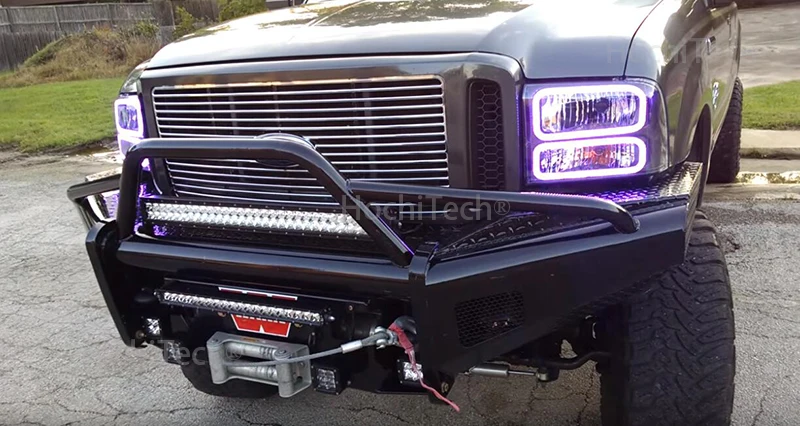 Для Ford F-250 F250 2005 2006 2007 RGB светодиодный ангельские глазки многоцветный с Halo кольцом дистанционное управление фар