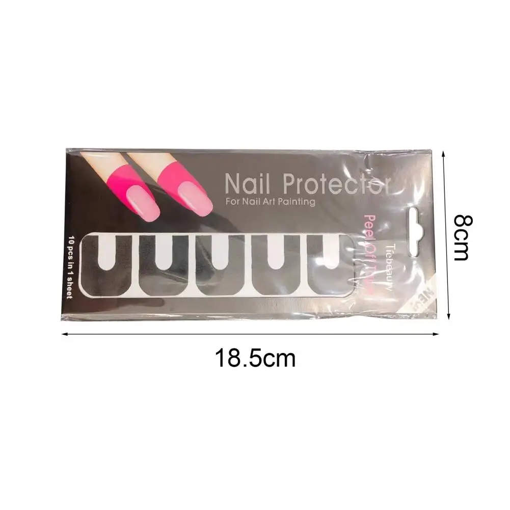 

1Pcs Nail Peel Off Tape U-shape Spill Proof One-time Nail Polish Edge Anti-Flooding Patch Nail Polish Varnish Protector Stickers