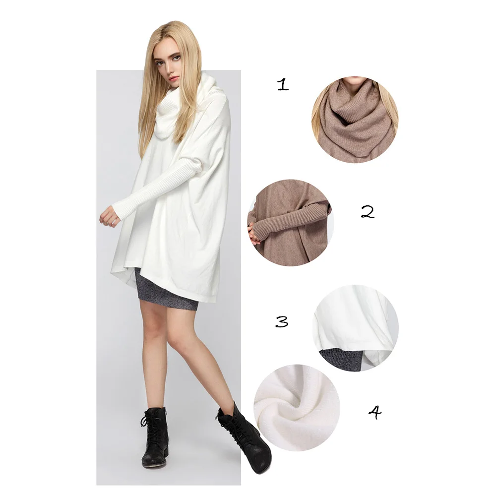 

2020 Elegant Autumn Winter Long Sweater Turtleneck Solid Jumper Knitting Shirt Tops Loose Casual Spring Pullover Plus Size