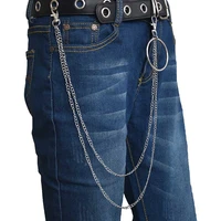 women man jeans key chain punk trousers rock trousers key ring new hiphop street multilayer chains pant