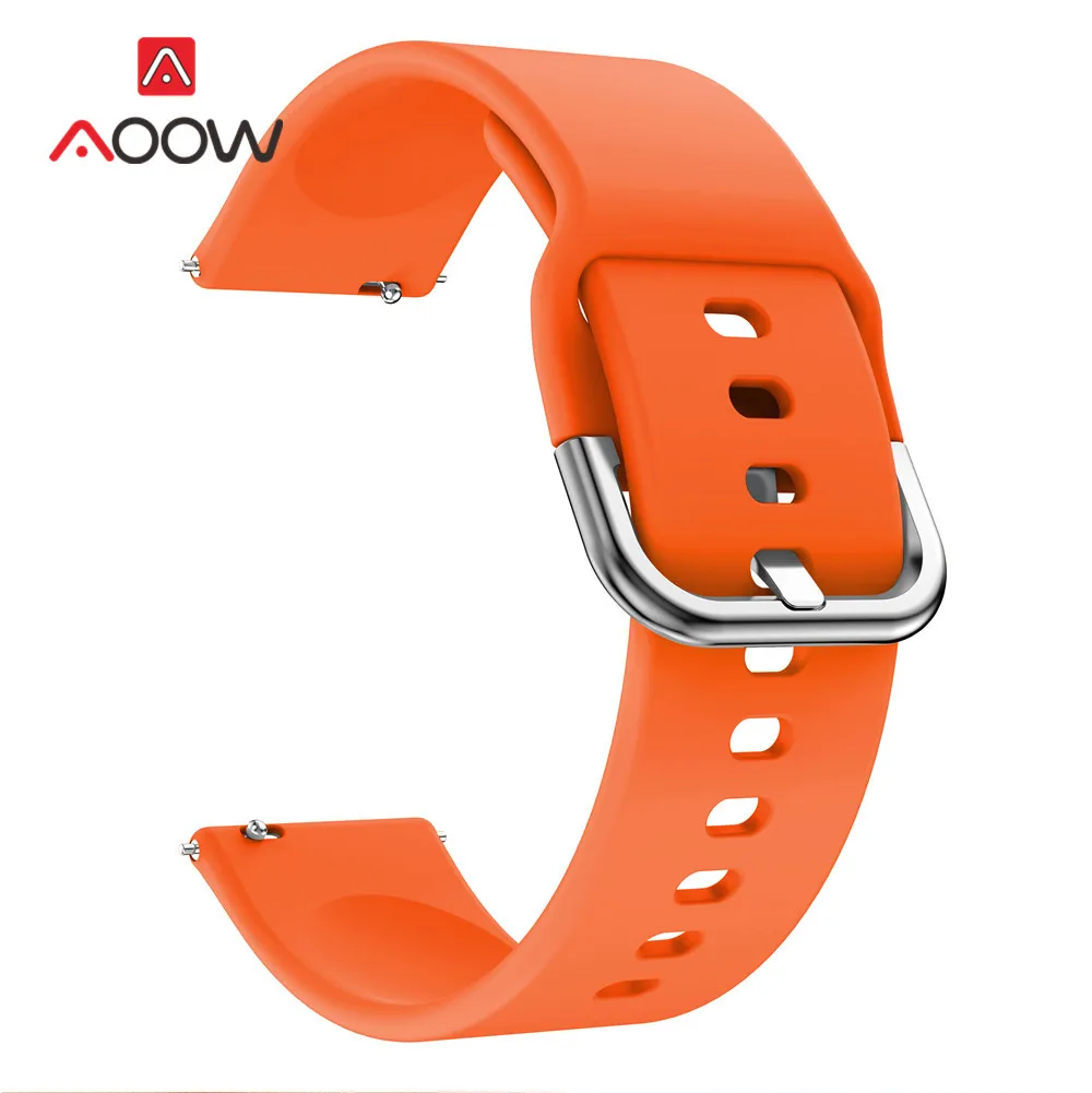 Orange 20 мм силиконовый ремешок для часов samsung Galaxy Watch Active 2 42 мм gear S2 huawei Garmin Amazfit Active2 сменный Браслет ремешок - Цвет ремешка: Orange