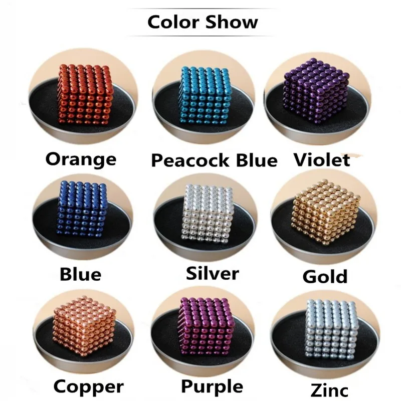 Новинка, 5 мм, 216 шт., магнитный магический куб, Bucky Puzzle Magcube, блоки, Neo Cube Balling с металлической коробкой