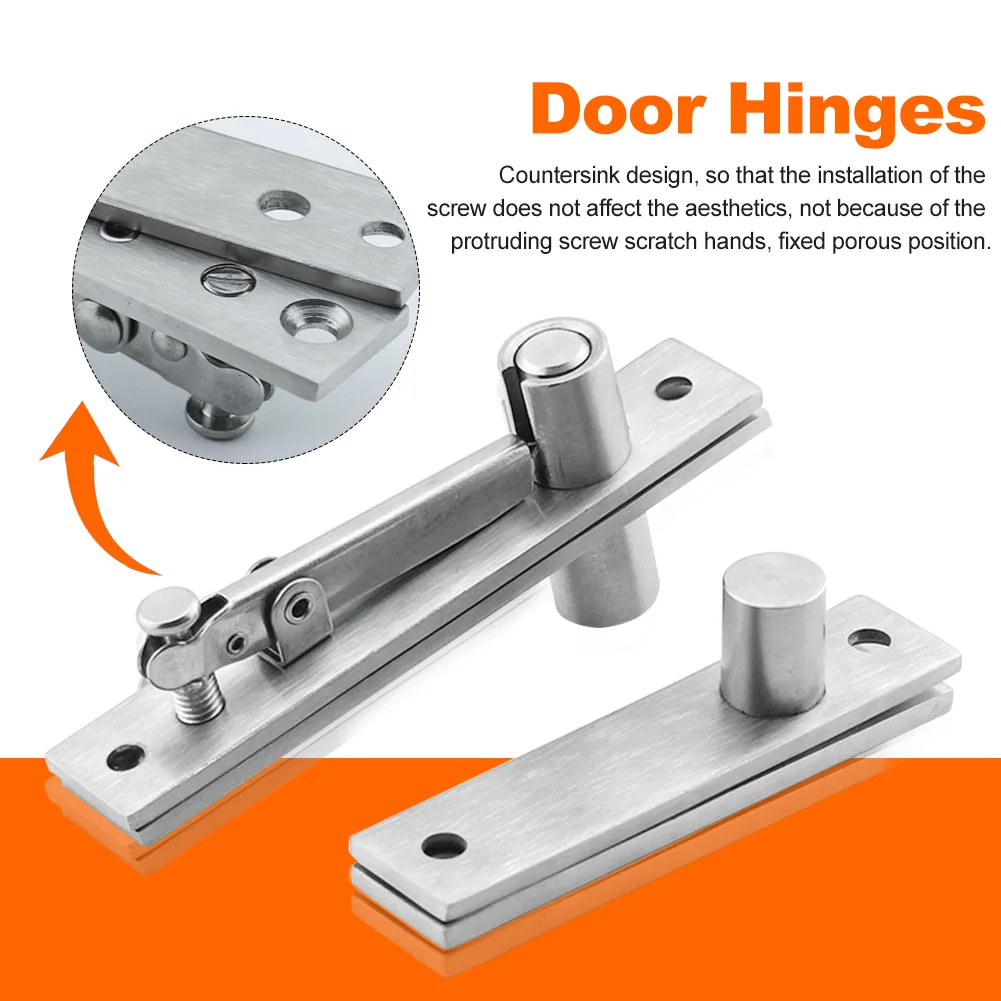 

360 Degree Shaft Stainless Steel Positioning Solid Furniture Heavy Duty Home Door Pivot Hinges Replacement Parts For Wood Doors