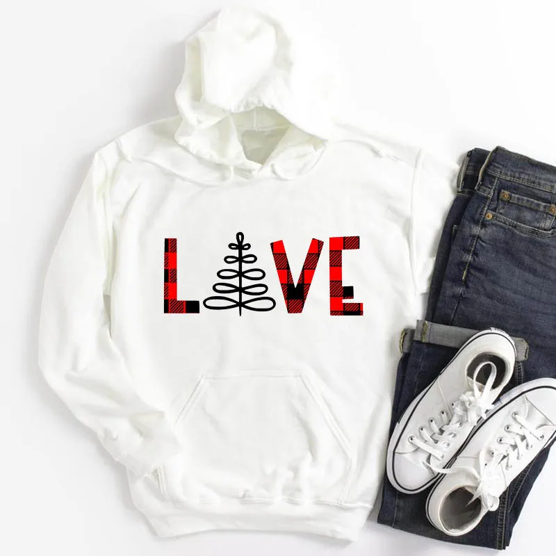 

Merry Christmas Clothes Winter Female Sweatshirt Hoodies Women love simple Clothing Letter Fashion 90s Happy Holiday Pullovers