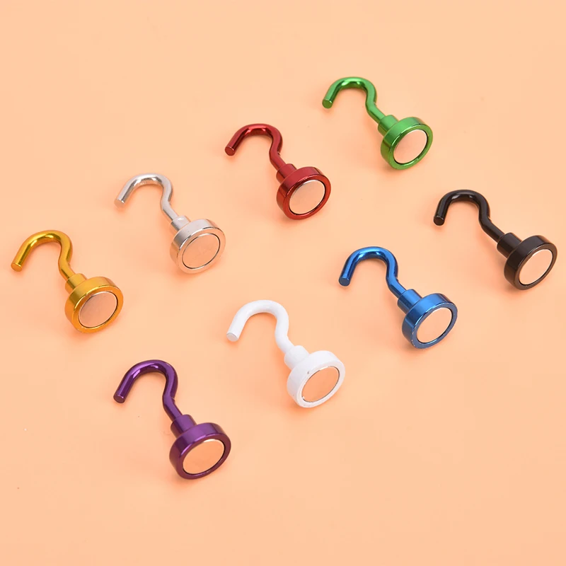 

2Pcs Magnetic Hook Strong Hook Magnet Bracket Wall Suction Hook Bracket Support Hardware Magnetic Tool Multicolor