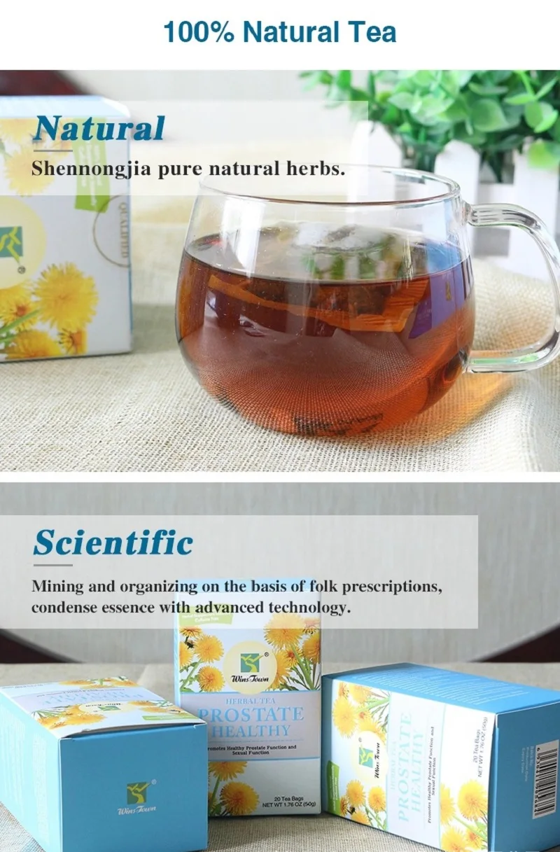 Оптовая продажа 20 пакетов/коробка мужской чай для здоровья простаты Мужская