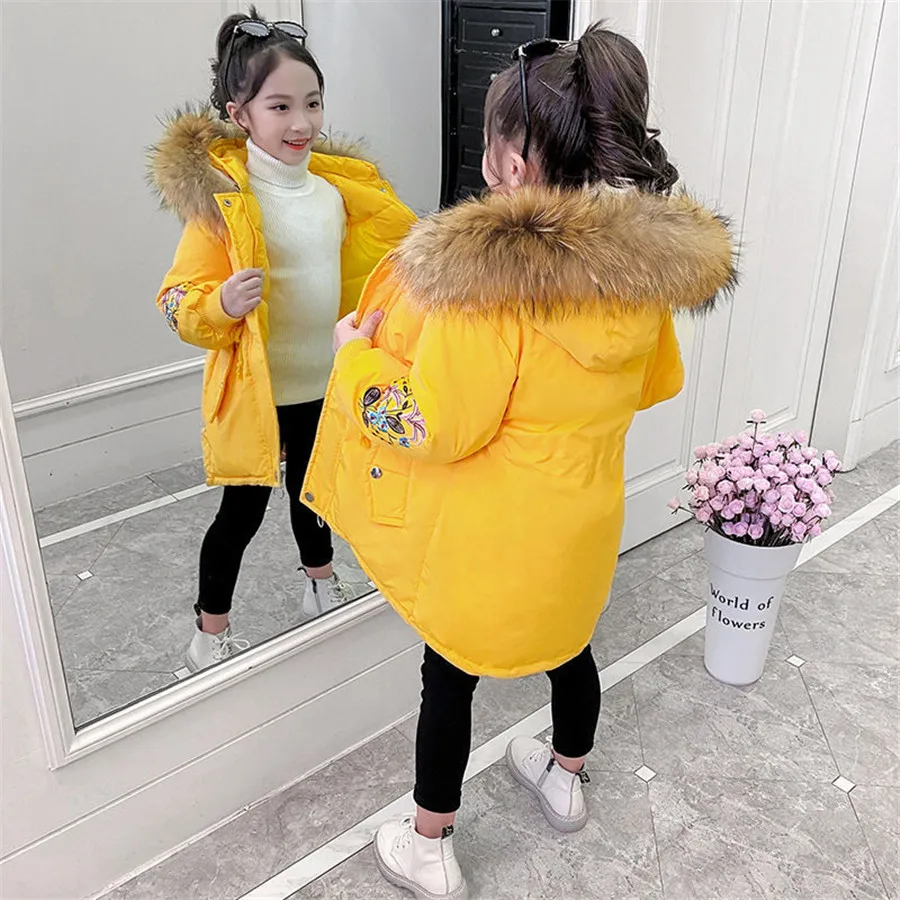 Детская зимняя пуховая куртка из хлопка новинка 2020 модная одежда для девочек