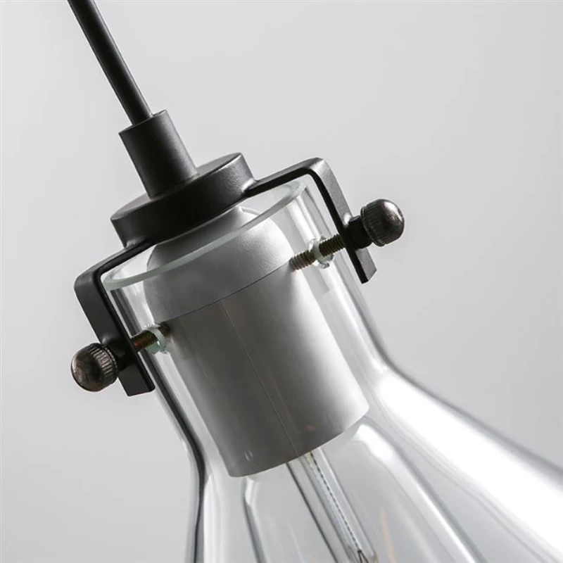 Скандинавская простота ясная стеклянная Воронка подвесной светильник ресторан