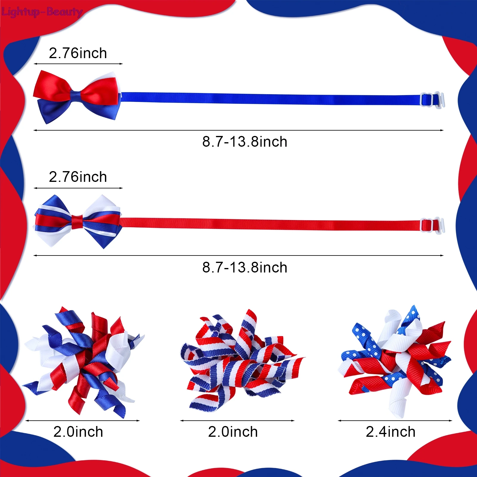 

24Pcs Dog Bow Tie Small Dog Cat Bow Ties Neckties Fashion Pet Supplies Dog Products For American Independence Day Dog Supplies