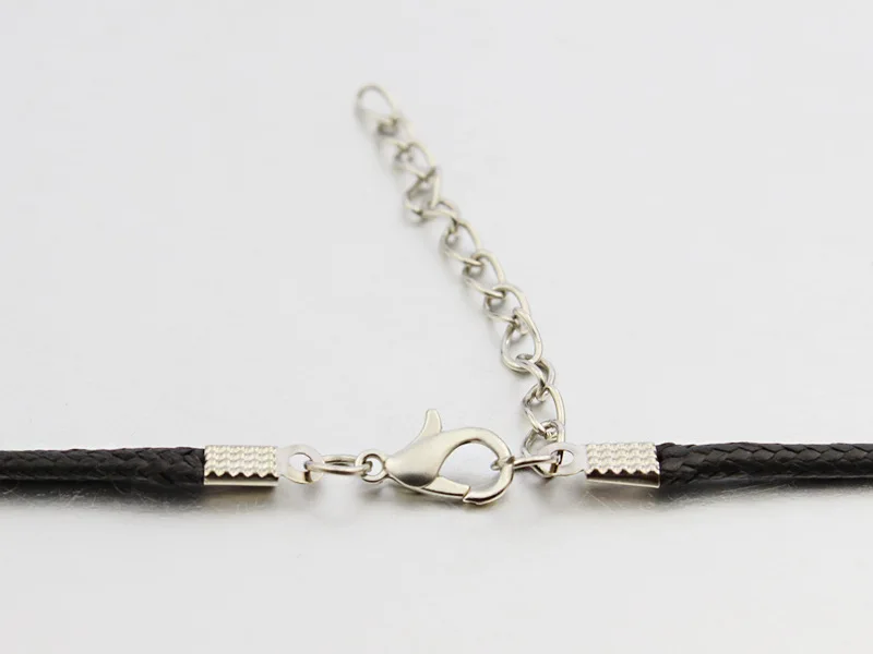 Вощеная Веревка черный кожаный шнур ожерелье браслет цепочка оптовая продажа 2