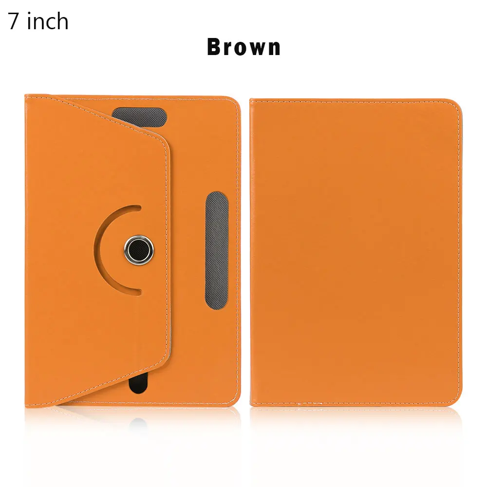 360 Degree Rotating Universal Tablet Case PU Leather Cover For Samsung Galaxy Tab 7 8 9 10.1 inch Android Tablet PC - Цвет: 7 inch brown