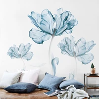 3d three dimensional wall stickers modern home decoration nordic blue flower stickers bedroom living room art poster wall decor