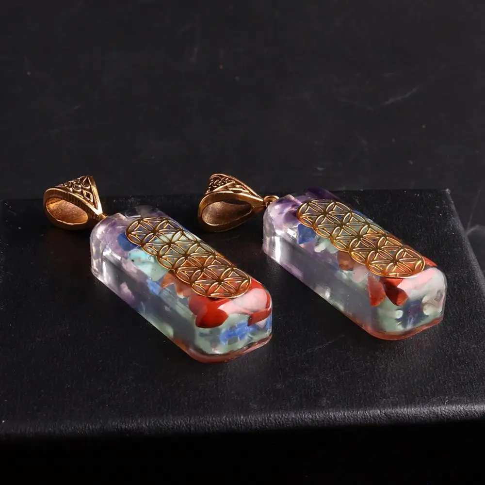 12 шт 7 Чакра радиестезия ожерелье подвесной рейки Druzy Orgonite энергия маятник