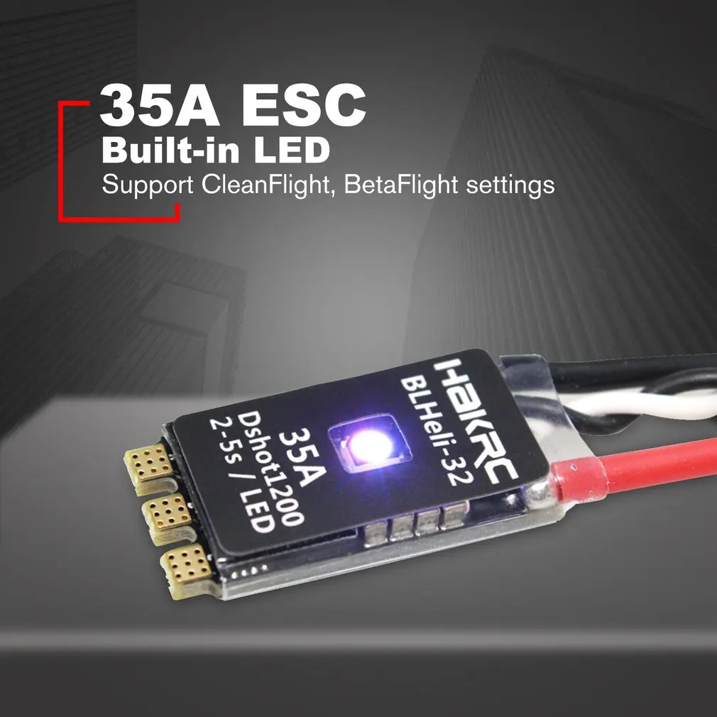 Haprc BLHeli_32 Bit 35A 2-5S ESC встроенный СВЕТОДИОДНЫЙ модуль Dshot1200 Multishot для FPV RC Drone | Игрушки