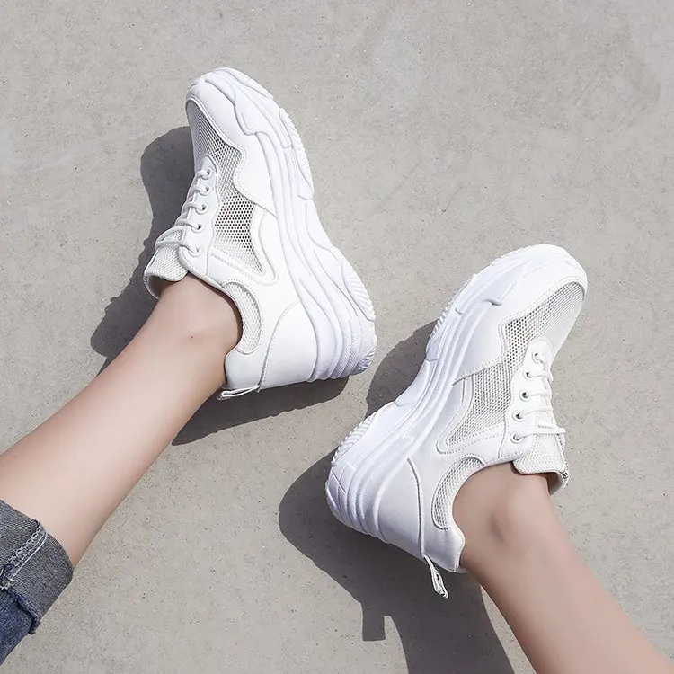 

Women Flats Breathable Sneakers Soft Comfortable Casual Shoes Thicken Sole Lady Flats Female Student