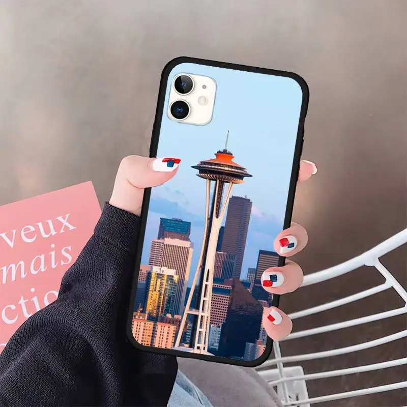 

Seattle landscape building Phone Case for iPhone 11 12 pro XS MAX 8 7 6 6S Plus X 5S SE 2020 XR