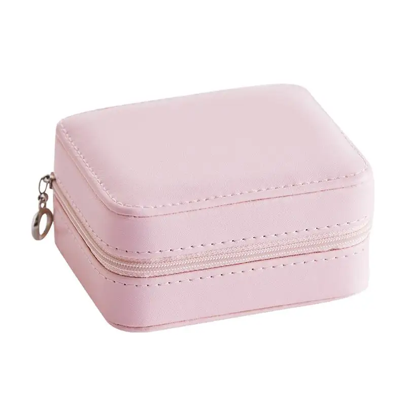 1 шт. из искусственной кожи шкатулка для украшений с зеркалом Портативный Дисплей