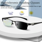 Фотохромные очки для чтения с полуободковой оправой, для мужчин и женщин, с защитой от сисветильник, очки для дальнозоркости, уличные очки от + 1,0 до + 4,0