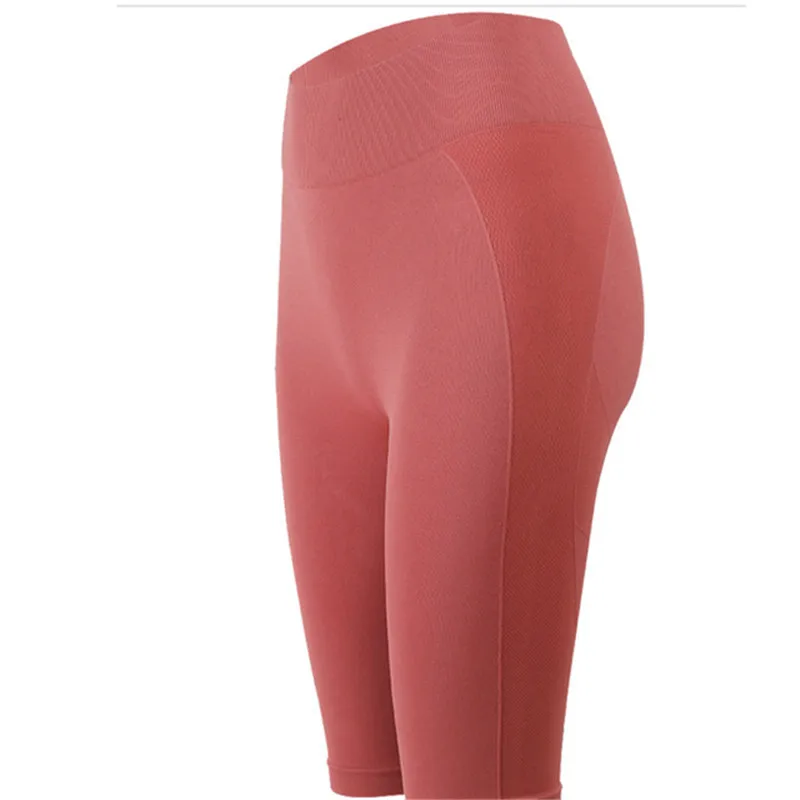 

Women High Waist Energy Seamless Yoga Shorts Push Up Hip Gym Shorts Fitness Letter Print Sexy Running Sports Leggings Workout