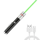 Зеленая лазерная мини-указка с USB-зарядкой, мощный портативный Лазерный фонарь 5 МВт с красной точкой, портативный одноточечный Звездный лазер