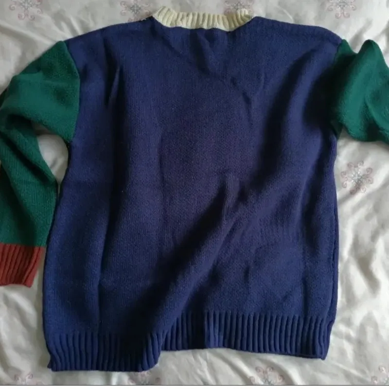 Вязаный белый свитер с котом милый женский длинным рукавом уличная одежда