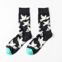 cute kawaii cartoon women men cotton socks unisex funny flower birds 6 colors lovely animal jacquard colorful casual sock meias