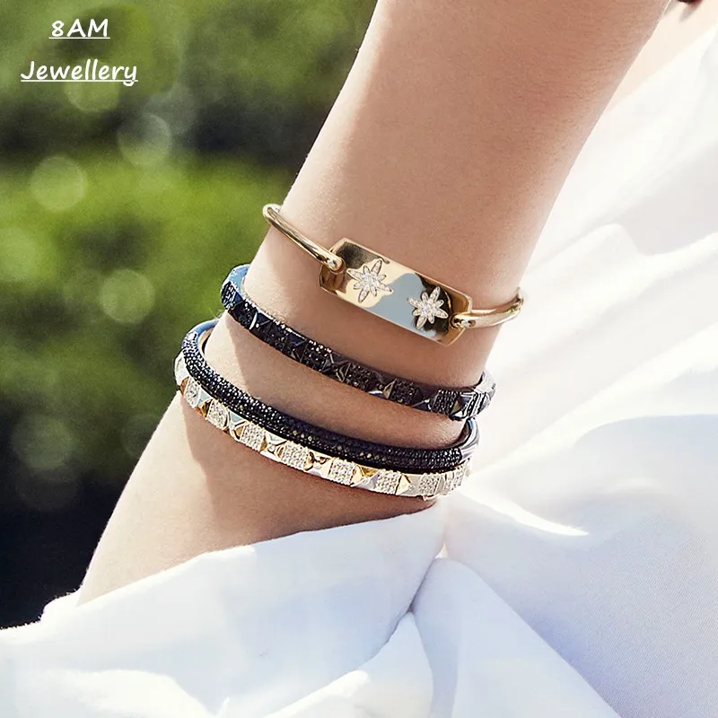 Марокканский Стиль Серебряная звезда набор браслет женский Золото нежный