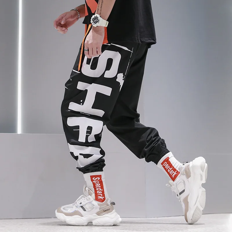 Streetwear Men's Pants Harajuku Fashion Joggers Trousers Cargo Pants Elastic Waist Cargo Pants Men Casual Hip Hop Sweatpants Men