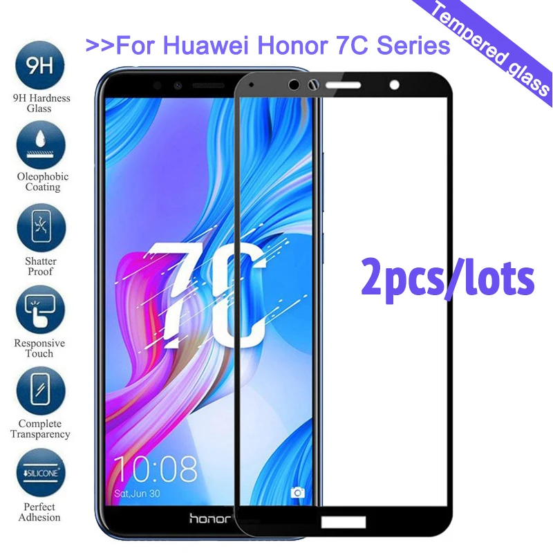Закаленное стекло 2 шт./лот для Huawei Honor 7C pro защитная стеклянная пленка экрана 7 C C7