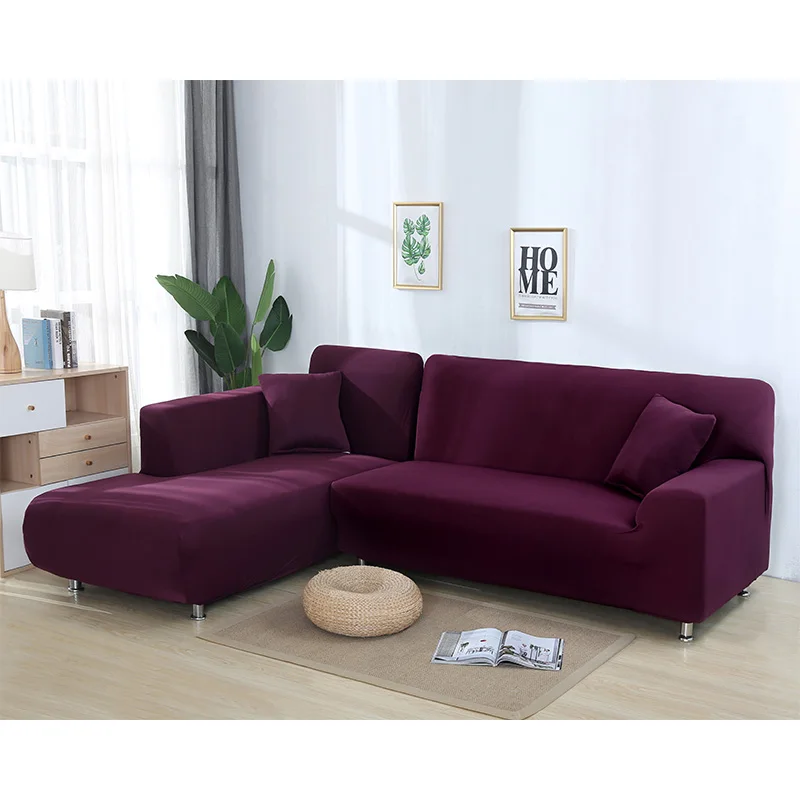 Solid Color Sofa Cover Big Elasticity Stretch Couch Cover Loveseat Sofa Corner Sofa Towel Furniture Cover 1/2/3/4 Seater