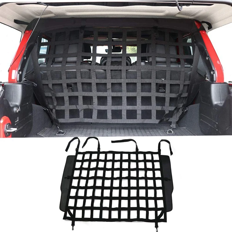 Cartaoo-Red de carga de malla para vehículo, barrera para mascotas, aislamiento del asiento trasero, para Jeep Wrangler JK JL 2007-2021