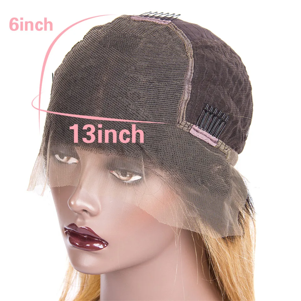 13x6 человеческие волосы на кружеве короткий боб парики Pixie Cut Ombre Цвет 1B 27 613 блонд черный прямые для женщин бразильские волосы remy