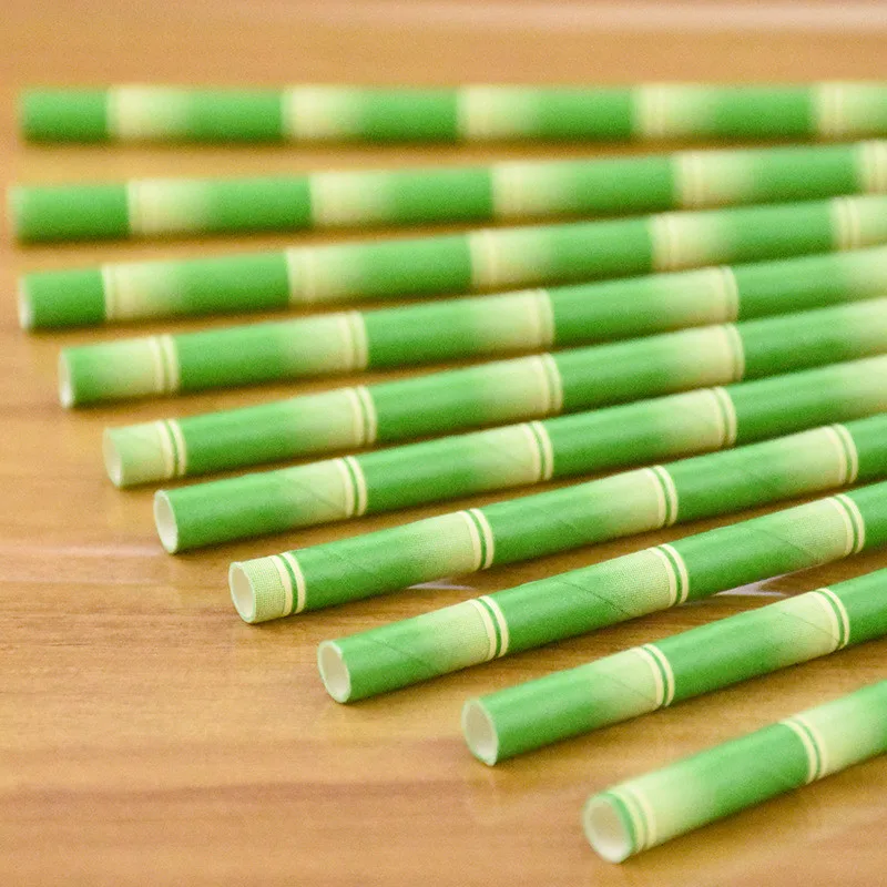 25 шт./лот Бамбуковая бумага сафари панда креативные соломинки джунгли вечерние