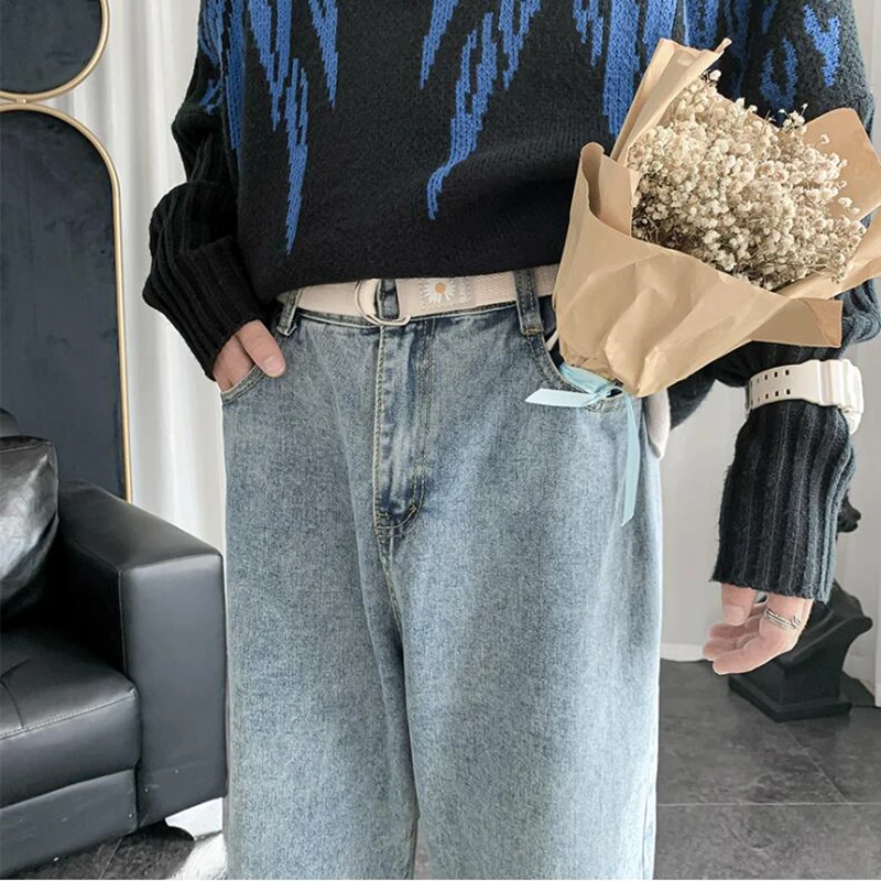 

Jeans Men's Fashion Brand Loose Trend Versatile Straight Tube Spring And Autumn Korean Leisure Wide Leg Pants Student Long Pants