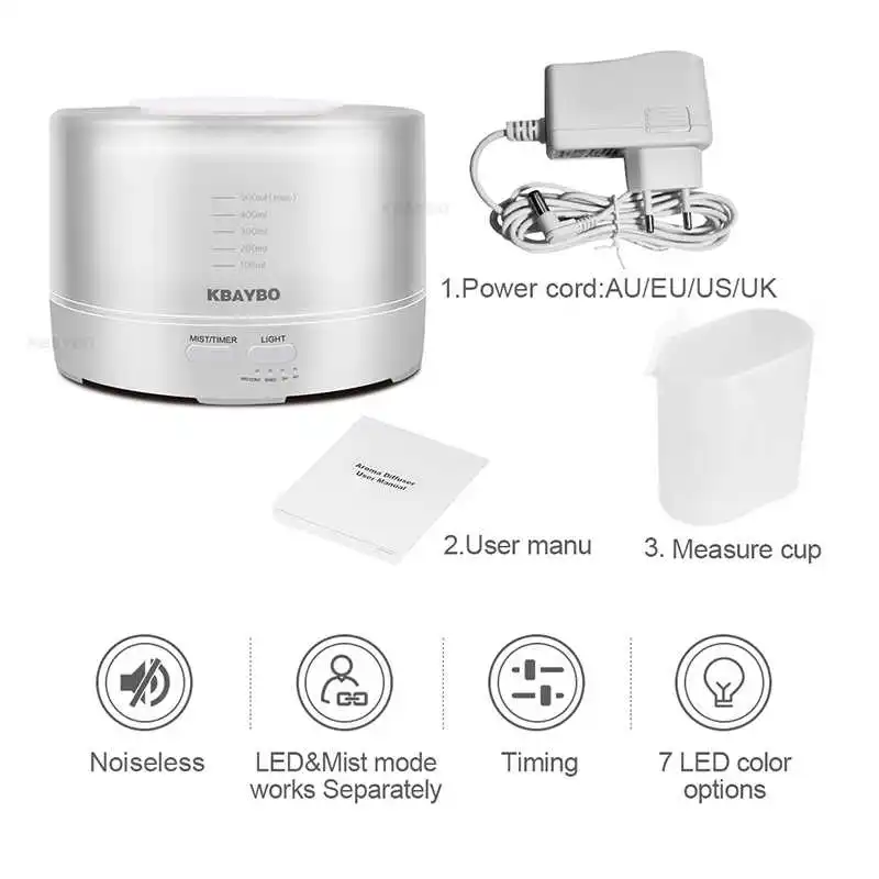 

Ultrasonic 500ml Air Aroma Humidifier Electric Aromatherapy Essential Oil Aroma Diffuser with Bluetooth Music Speaker