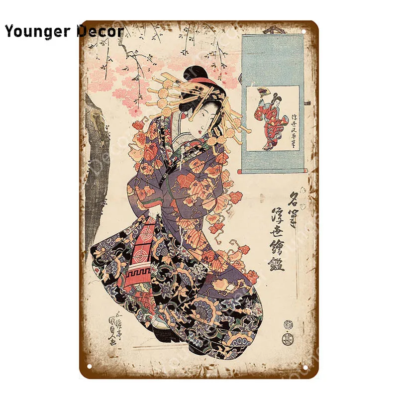 Япония национальный Туризм плакат японский Ukiyoe винтажные металлические знаки стены искусства дощечки с рисунком декор домашнего бара путешествия пластины YI-031