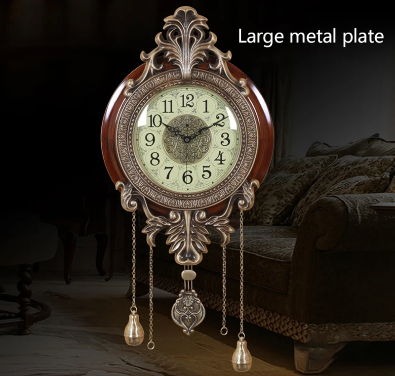 Meijswxj большие настенные часы Saat Reloj Relogio de parede Европейский стиль часы Duvar Saati Horloge Murale деревянные немой часы с маятником