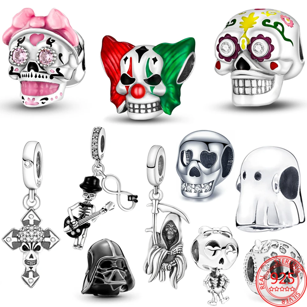 

Женская подвеска в виде черепа клоуна, из серебра 925 пробы