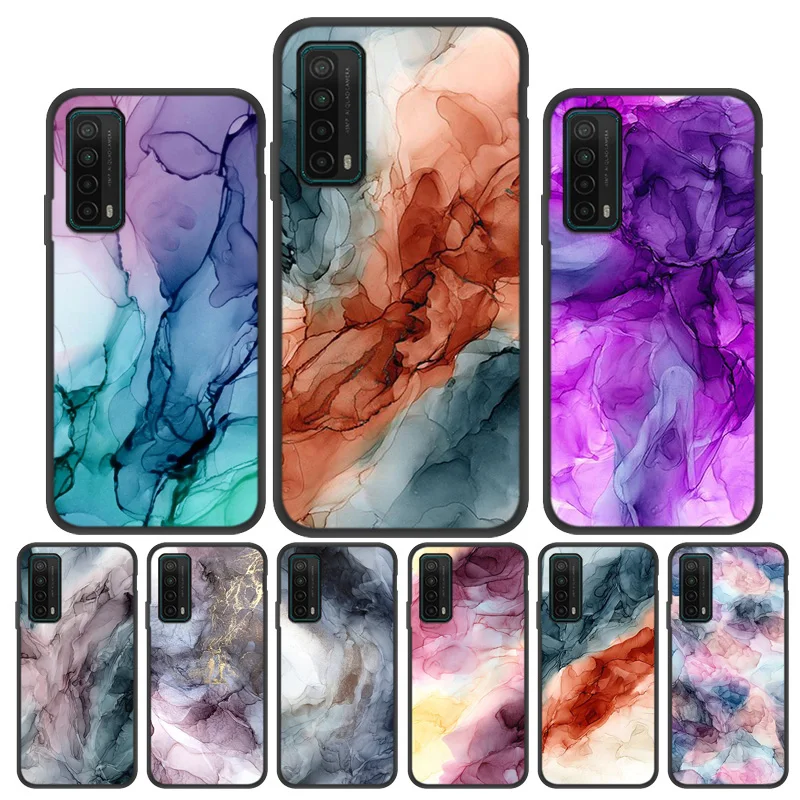 Phone Case For Huawei P Smart 2021 2019 2020 Cases Silicon Marble Funda Huawei Y8p Y7P Y6P Y5P Y9A Y7A Cover Honor 10i 10X Lite 