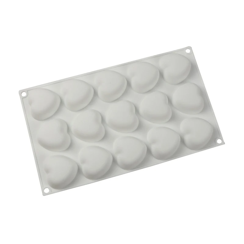 

15 Heart Shaped Cake Mold Silicone Chocolate Moulds Dessert Mousse Baking Pan Jelly Pudding Molds Cake Decorating Tool