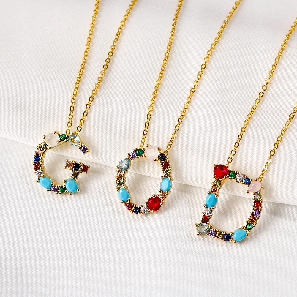 26 букв алфавита начальной кулон Золотое украшение на шею с Цвет сделай сам чехол